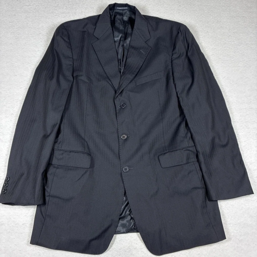 Loro Piana Blazer Suit Jacket Daniel Cremieux Black Size 42L Long Classic